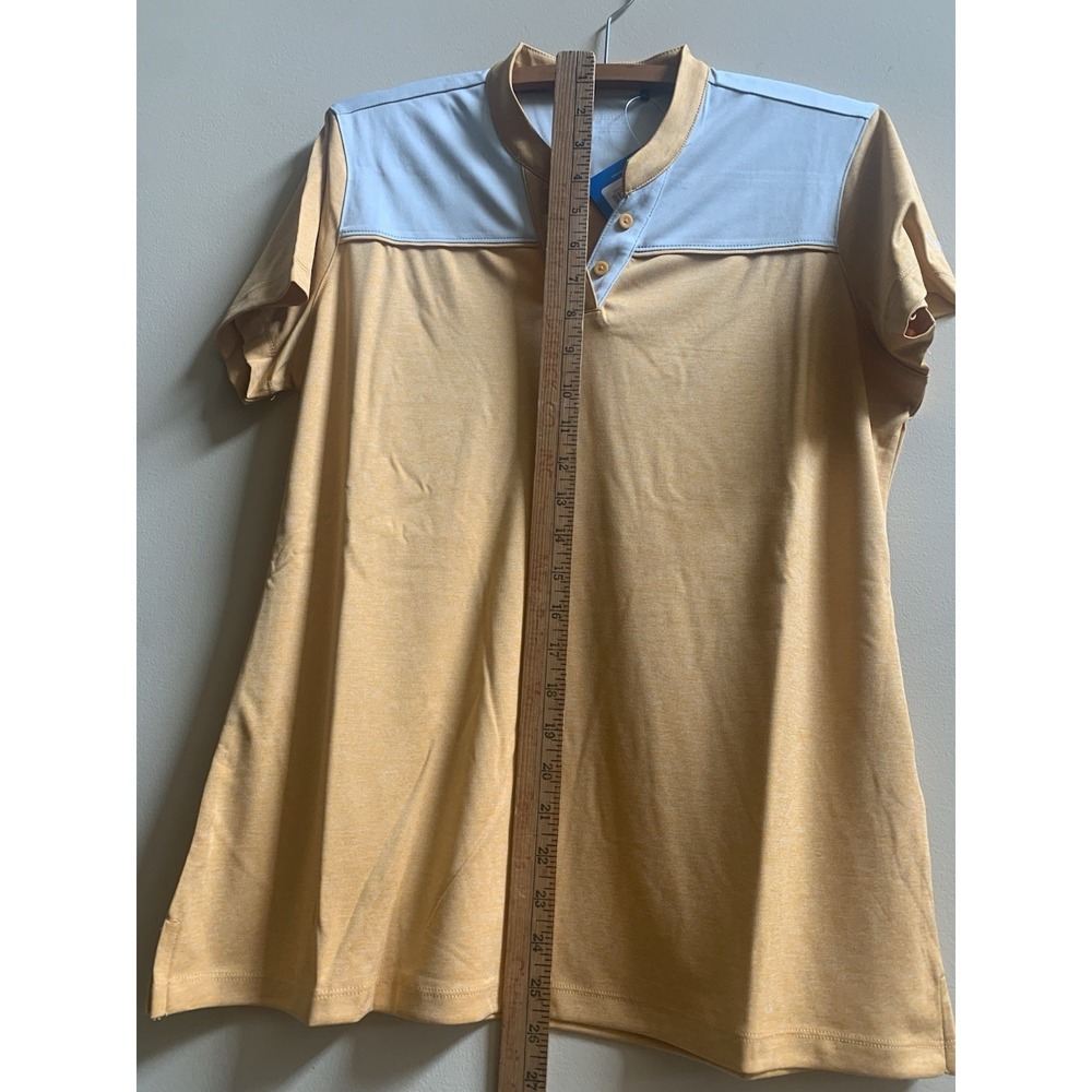Columbia Golf Womens Large  Omni-Wick Adventure Shirt V-Neck Orange Stretch NWT - Picture 9 of 14